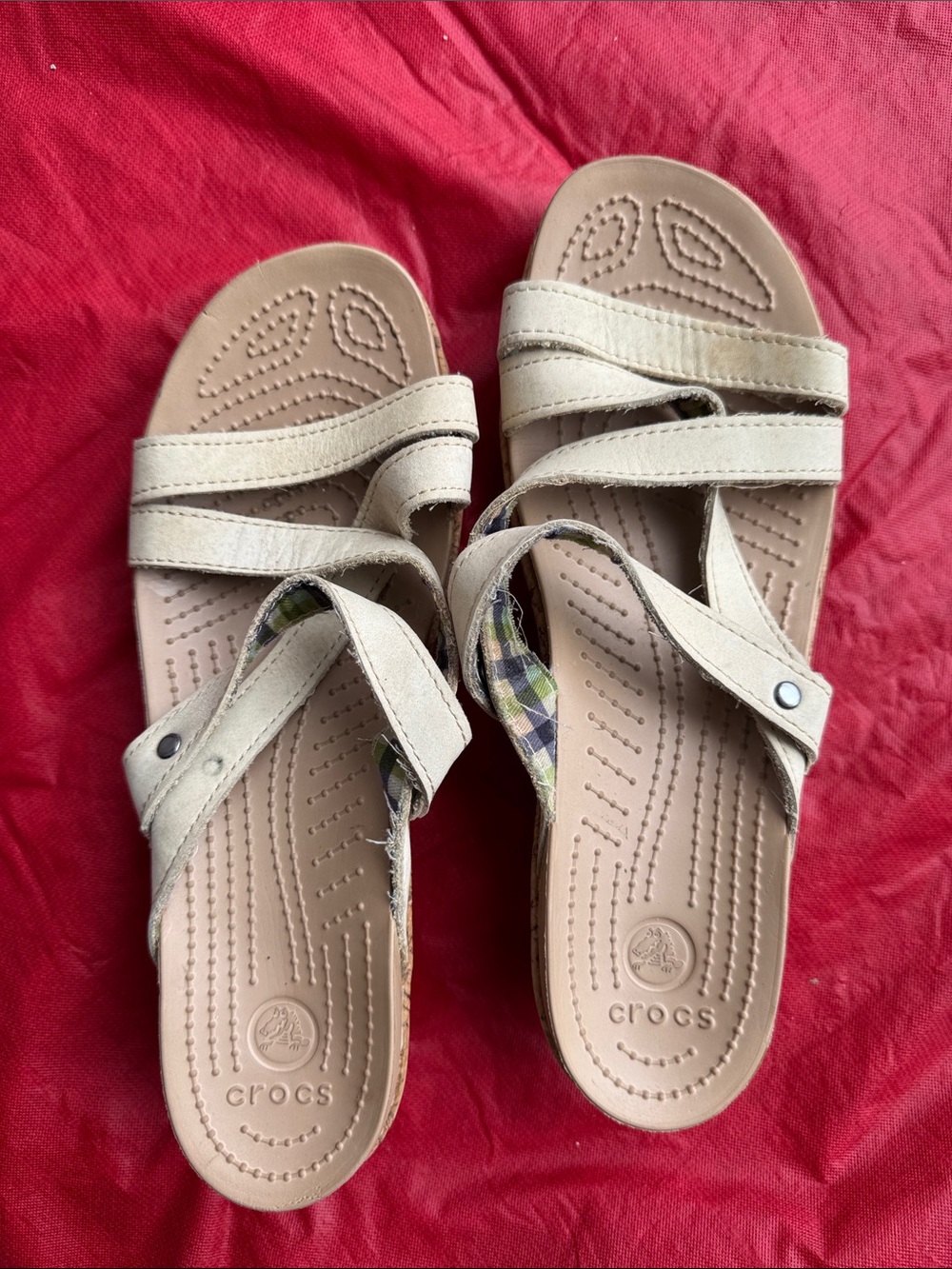 Crocs Womens Beige Strap Sandals